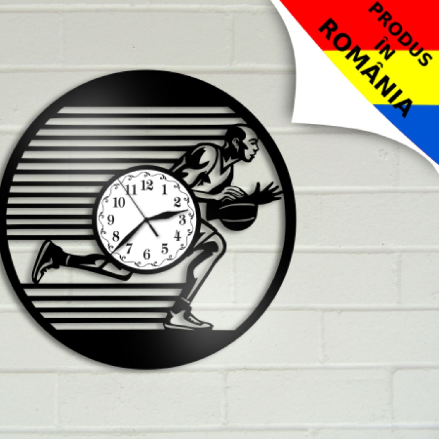 Ceas cadou cu jucator de baschet - model 2 - Cadouri Personalizate
