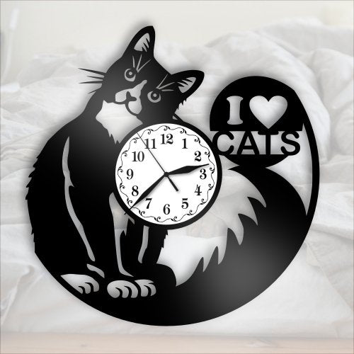 Ceas cadou cu pisica - I love cats - Cadouri Personalizate