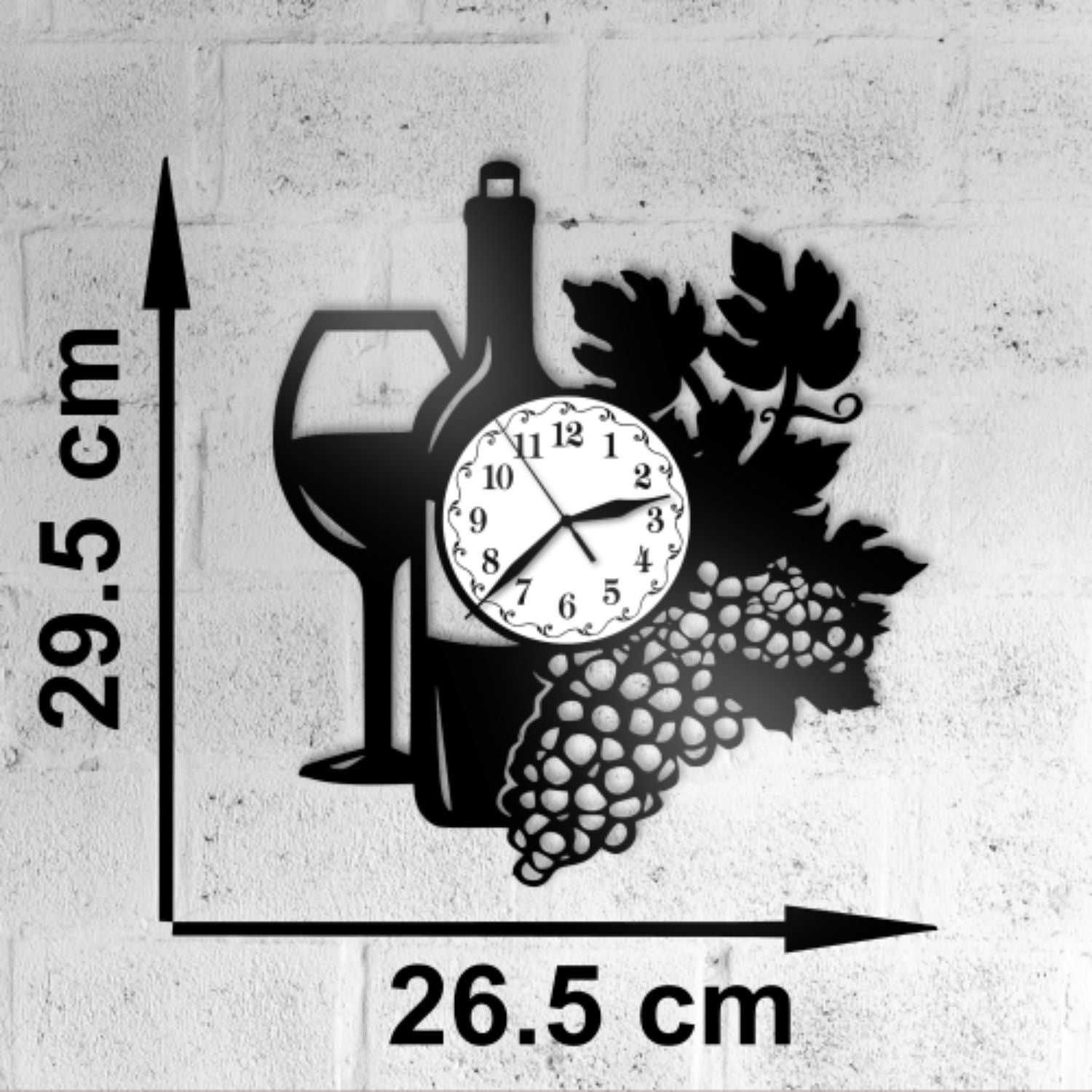 Ceas cadou cu sticla si pahar de vin - Cadouri Personalizate