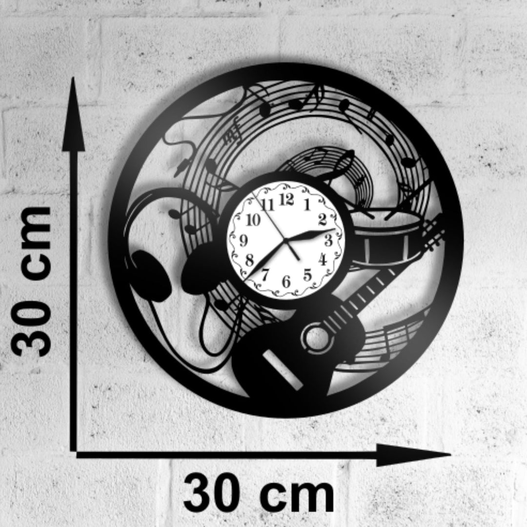 Ceas cadou pentru iubitorii de muzica - chitara si note muzicale - Cadouri Personalizate