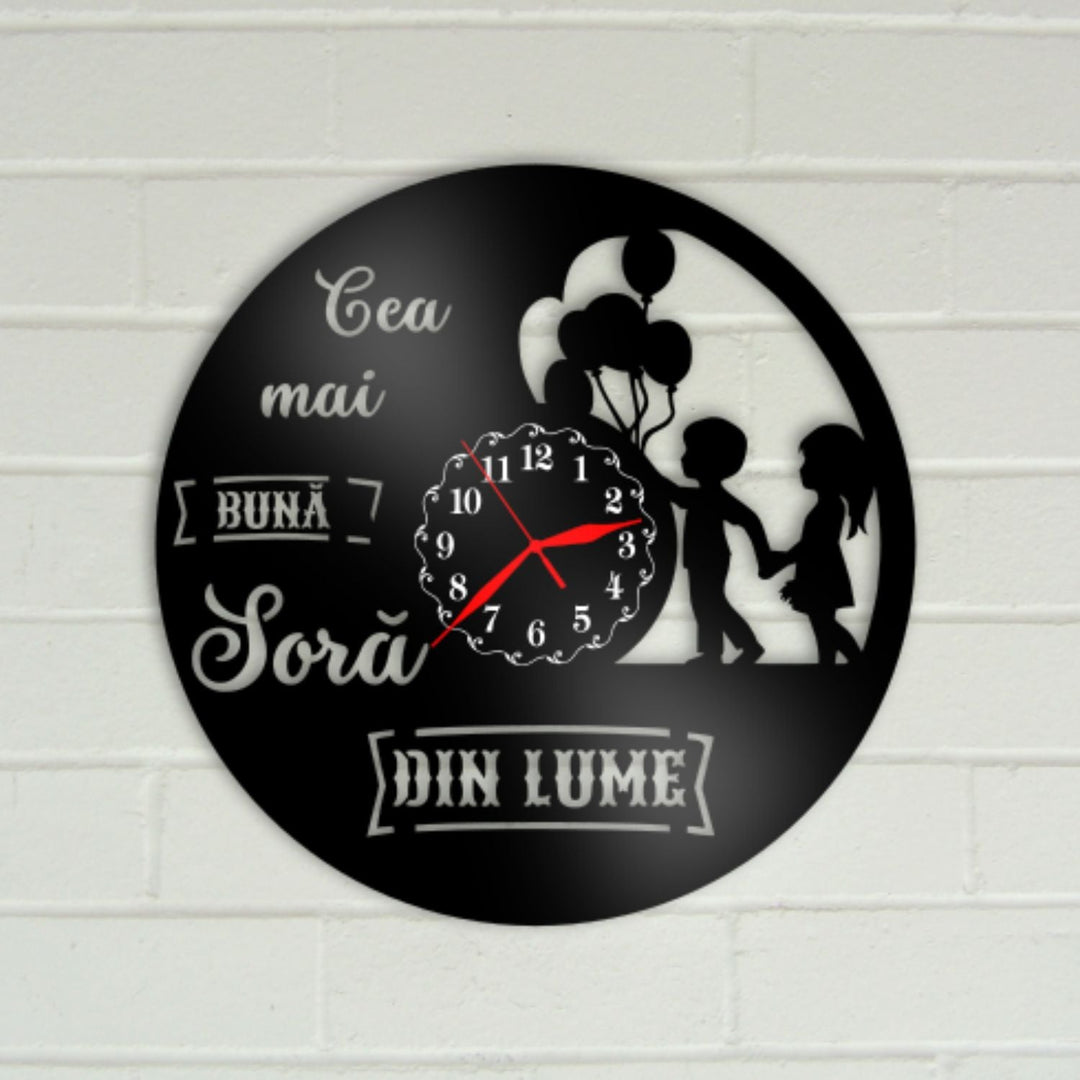 Ceas cadou pentru sora - fata si baiat - cea mai buna sora din lume - Cadouri Personalizate