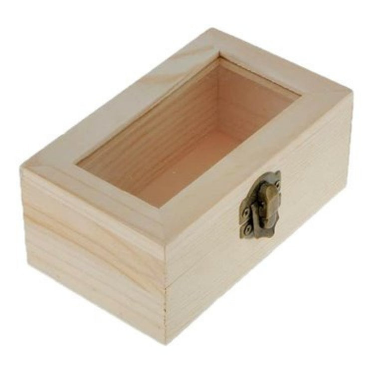 Cutie de lemn dreptunghiulară cu geam personalizabilă - Cadouri Personalizate
