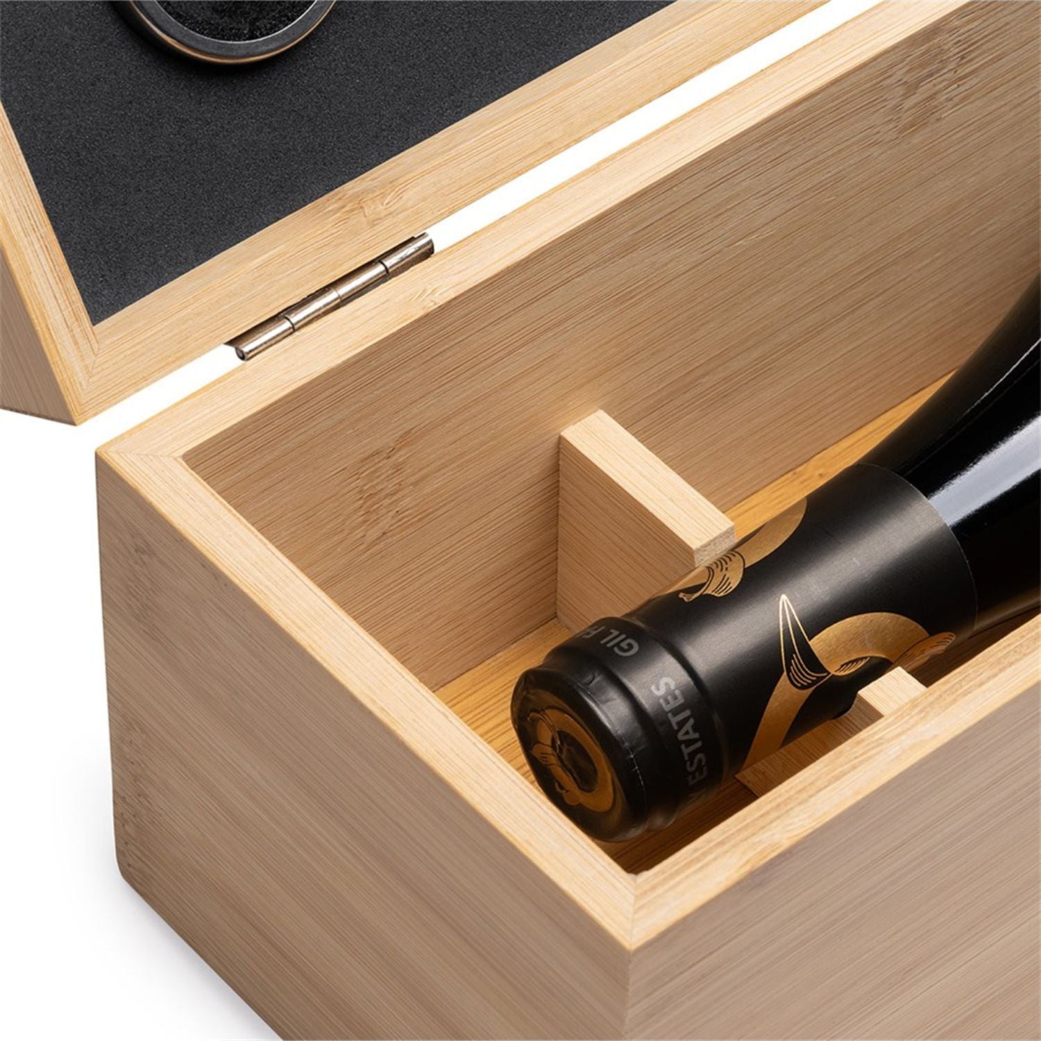 Cutie Premium din Lemn de Bambus pentru Sticla de Vin cu Accesorii - Atelier Magic