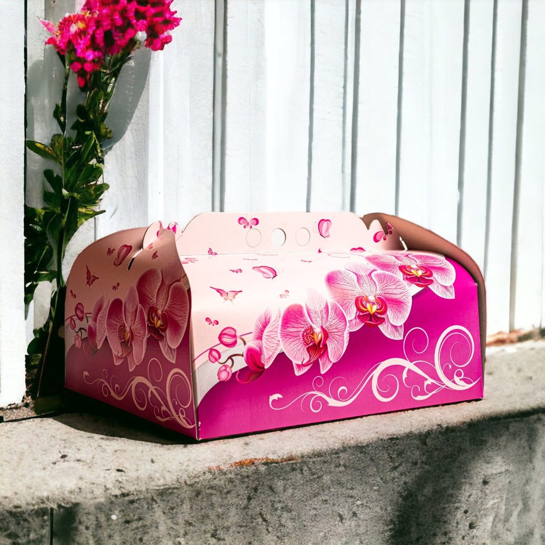 Cutii tort carton orhidee 25x25 cm - 25 buc - Cadouri Personalizate
