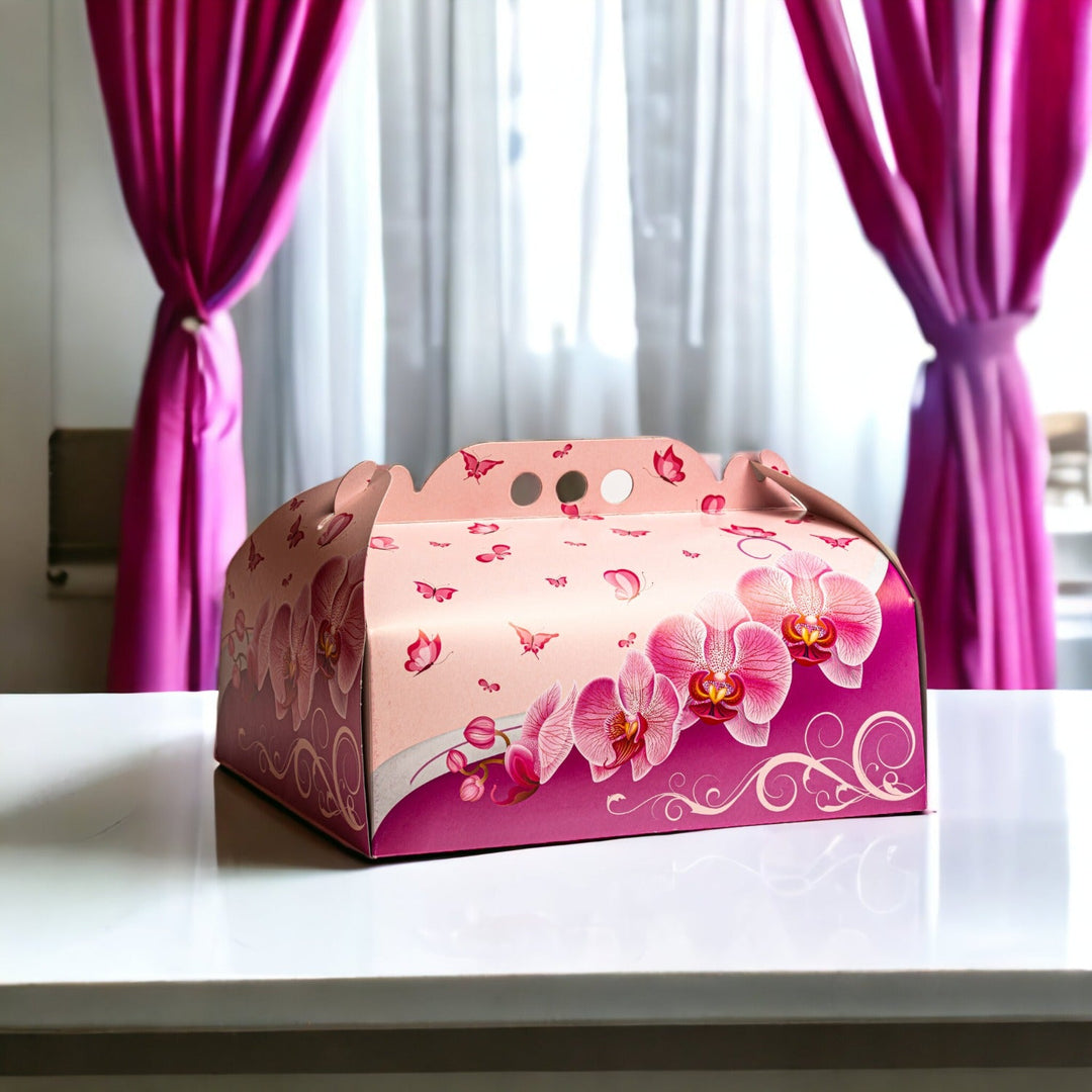 Cutii tort carton orhidee 28x28 cm - 25 buc - Cadouri Personalizate