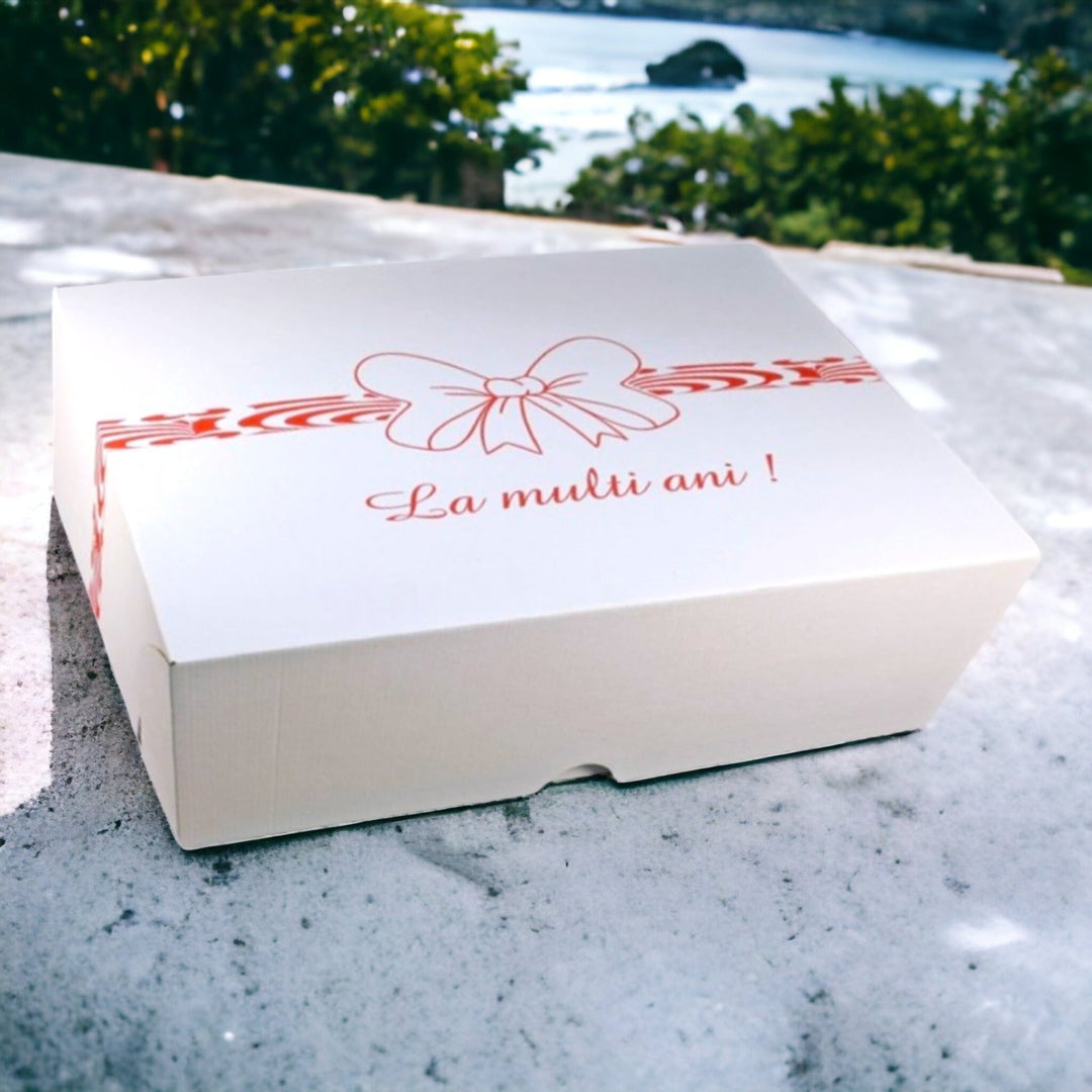 Cutii tort imprimeu "La multi ani" 51x61x16 cm - 25 buc - Cadouri Personalizate