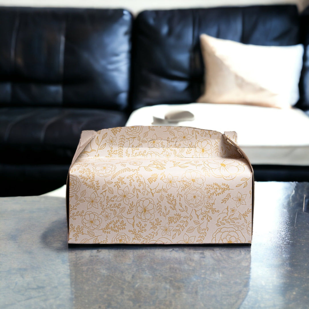 Cutii tort insertii aurii 30x30x13 cm 25 buc - Cadouri Personalizate