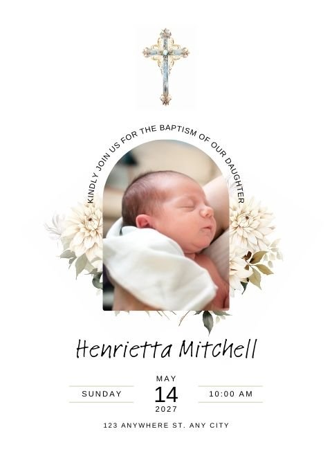 Invitație Botez Digitală Hope V - Atelier Magic