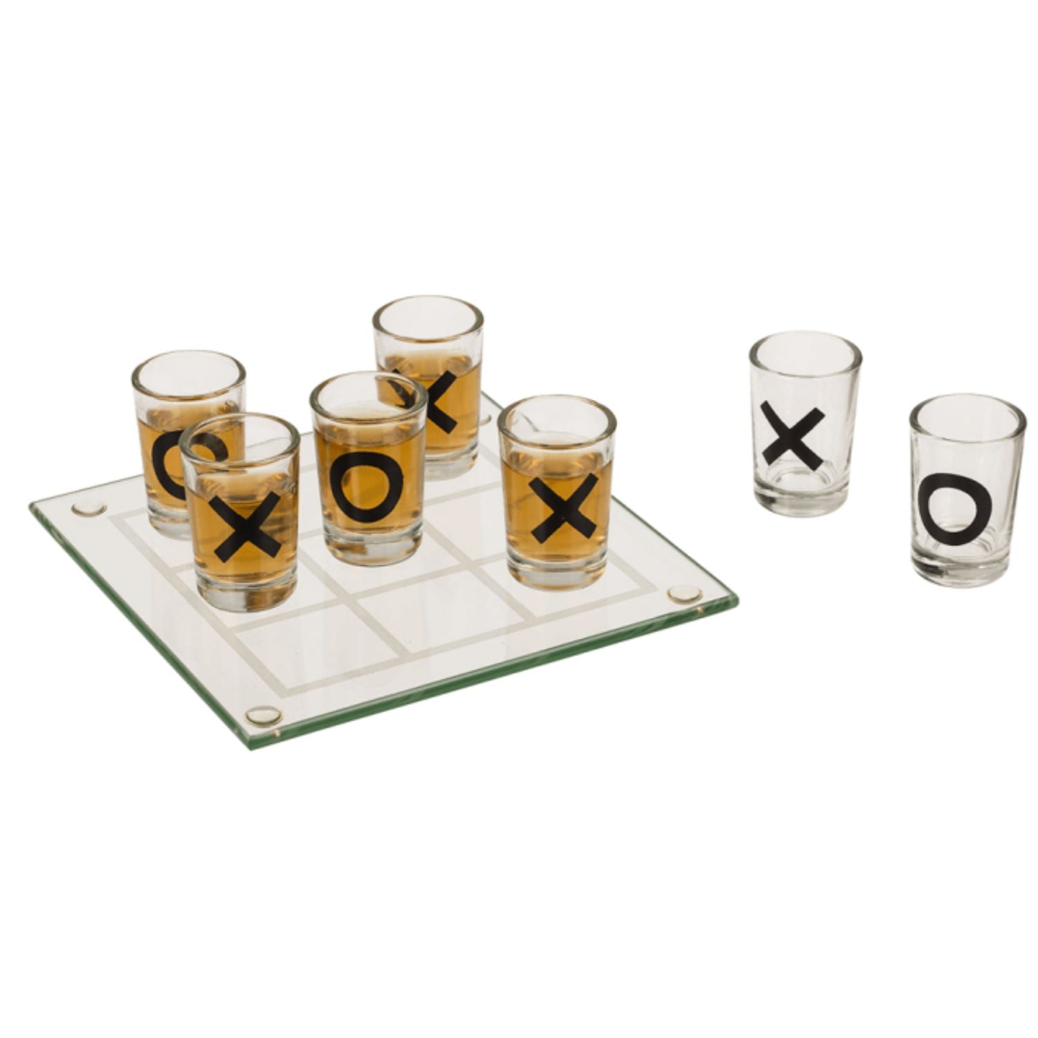 Joc de băut din sticlă Tic Tac Toe cu 9 pahare 13 x 13 cm
