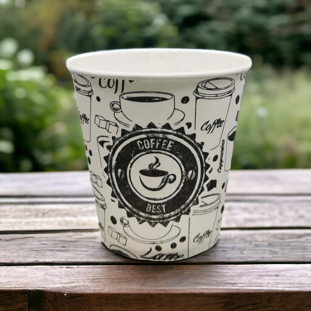 Pahar carton 6.5 OZ alb manual - 50 buc - Cadouri Personalizate