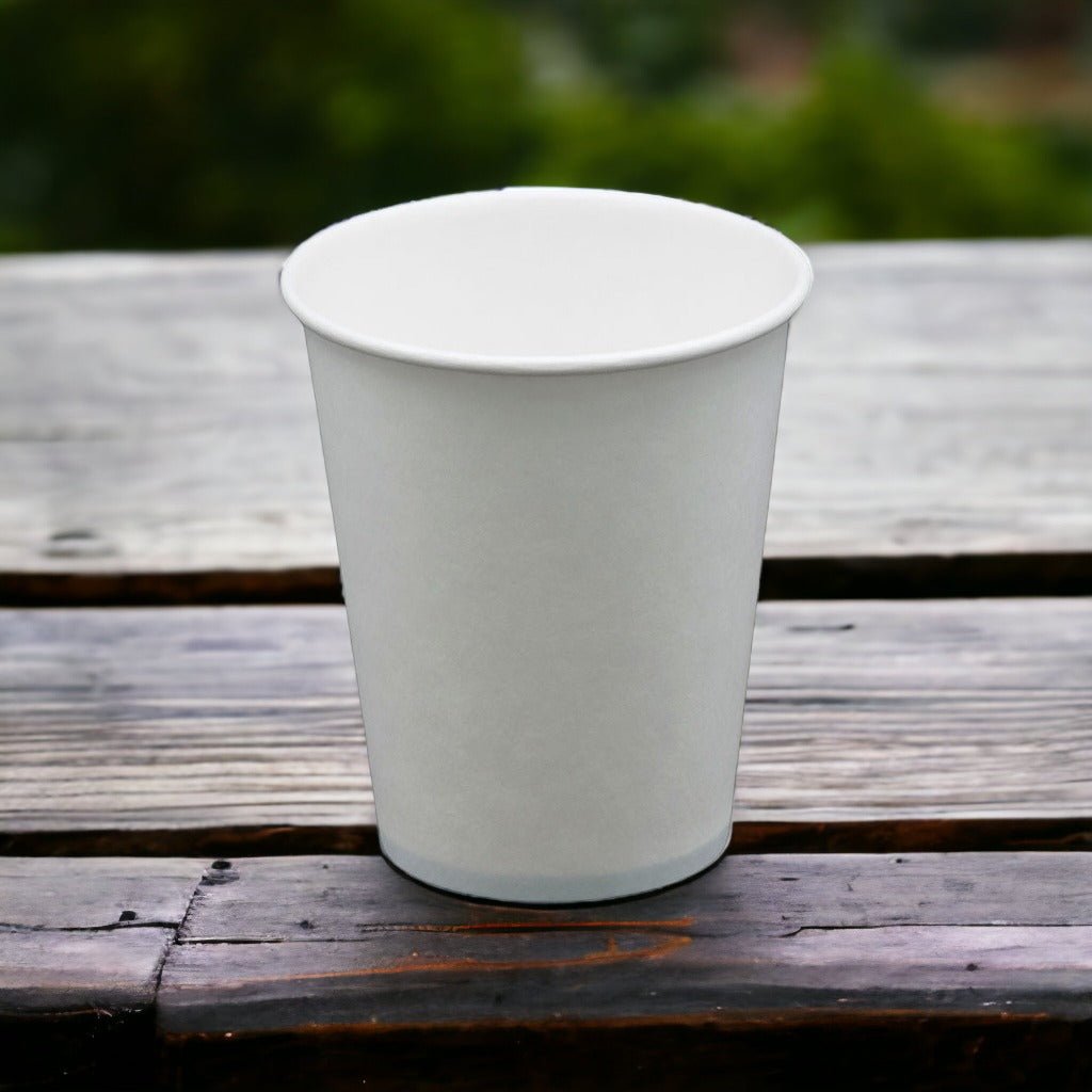 Pahar carton 8 OZ alb PLA (biodegradabil) - 50 buc - Cadouri Personalizate