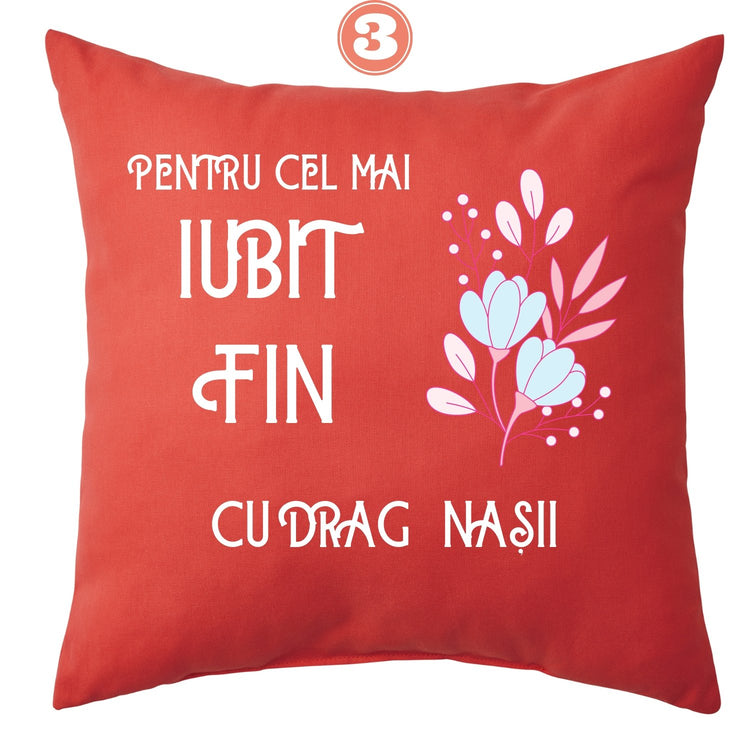 Pernă cadou pentru nași sau fini - Cadouri Personalizate 