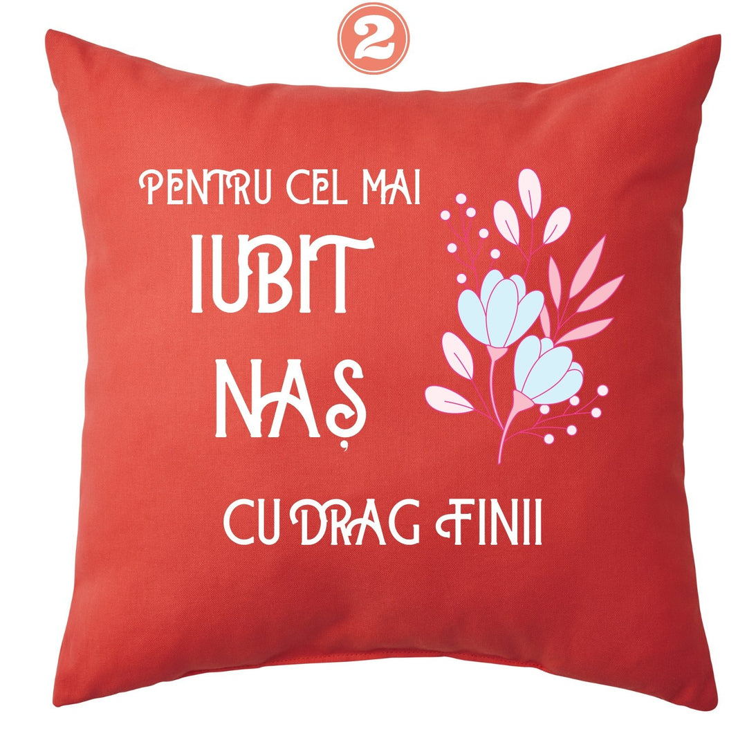 Pernă cadou pentru nași sau fini - Cadouri Personalizate 