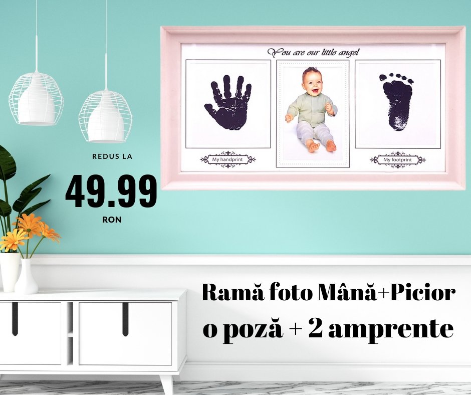 Rama foto amprenta mana+picior - Cadouri Personalizate