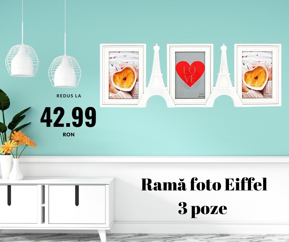 Rama foto colaj EIFFEL 3 poze - Cadouri Personalizate