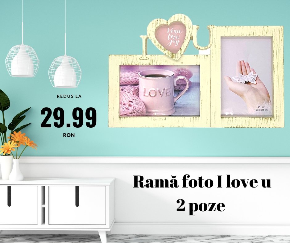 Rama foto I LOVE YOU 2 poze - Cadouri Personalizate