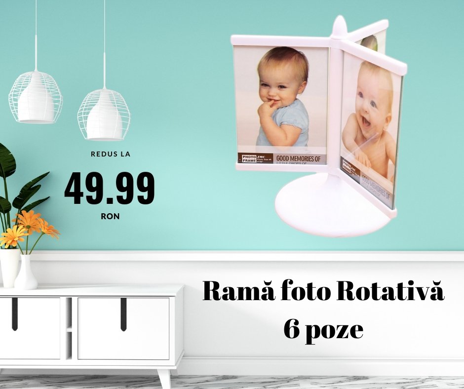 Rama foto rotativa 6 poze - Cadouri Personalizate