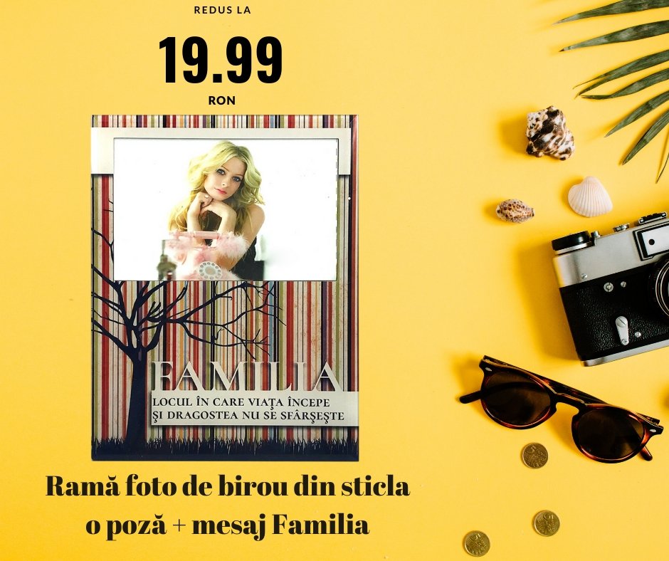 Rama foto sticla FAMILIE 2 - Cadouri Personalizate