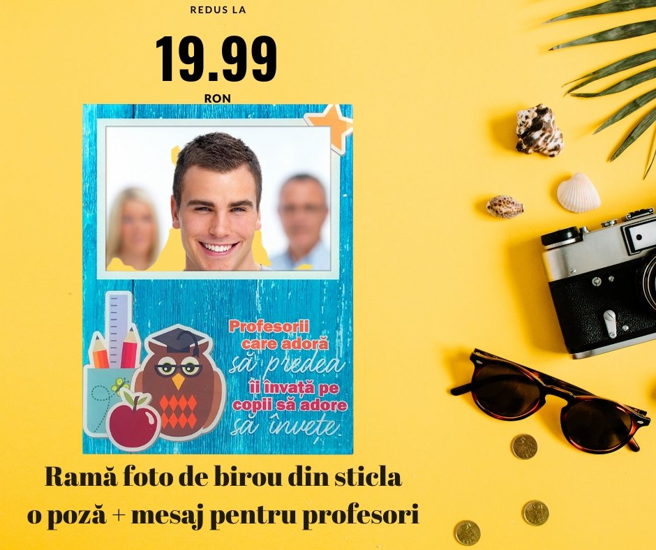 Rama foto sticla SCOALA 1 - Cadouri Personalizate