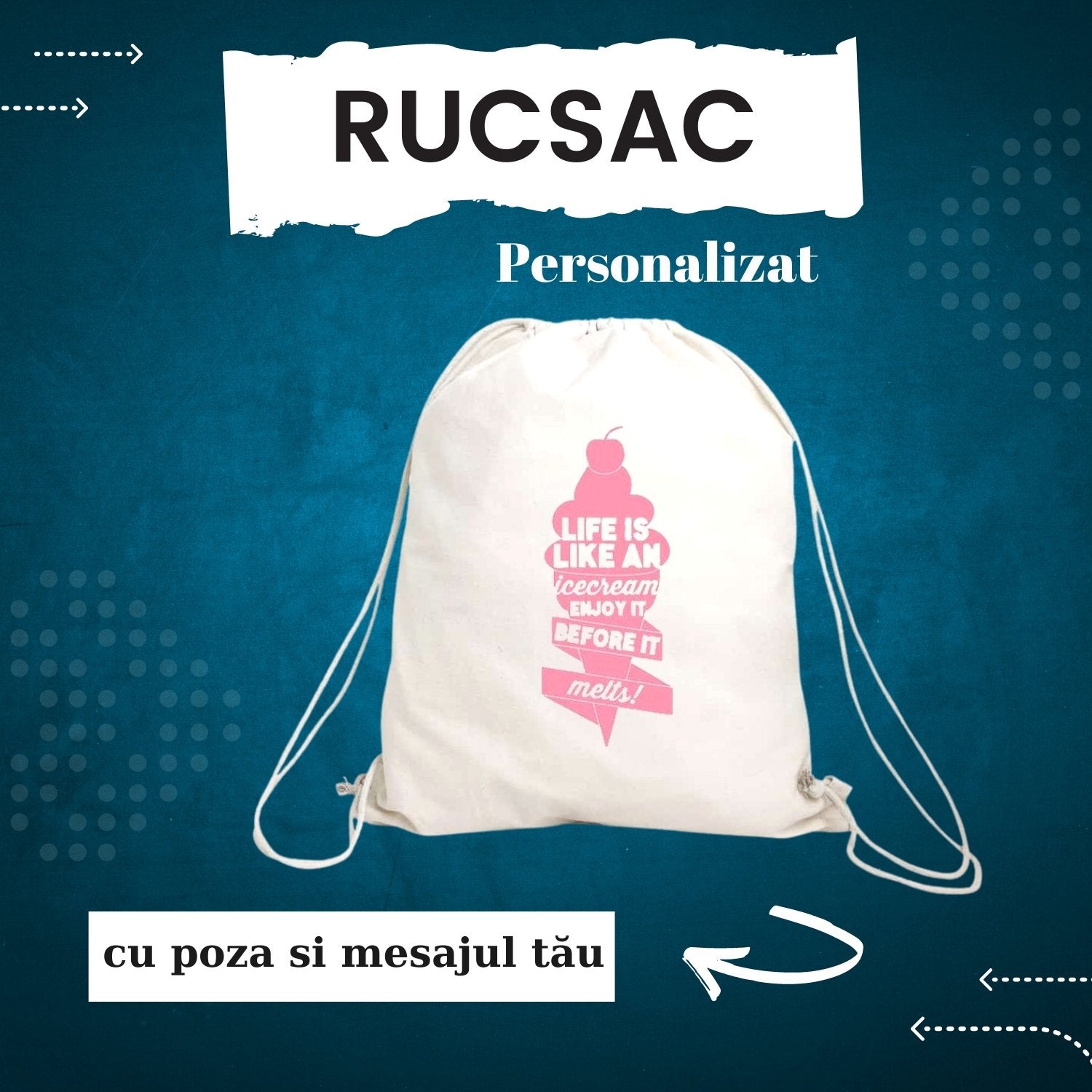 Rucsac Canvas Personalizat - Cadouri Personalizate