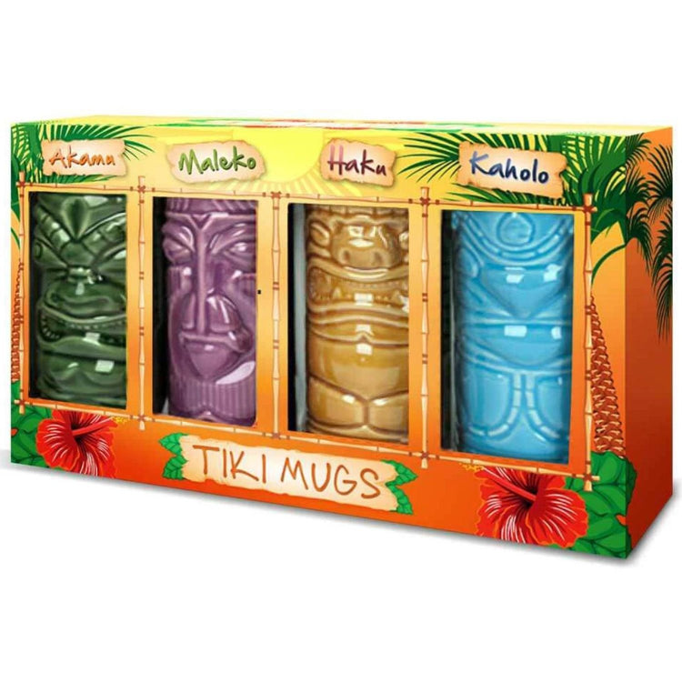Set 4 căni exotice din ceramica - Tiki Mugs - Cadouri Personalizate