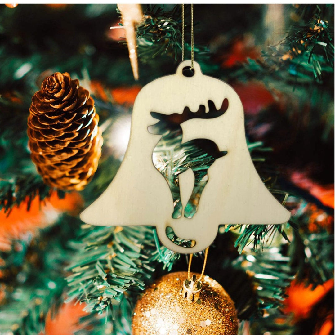 Set 4 ornamente Crăciun din lemn - Cadouri Personalizate