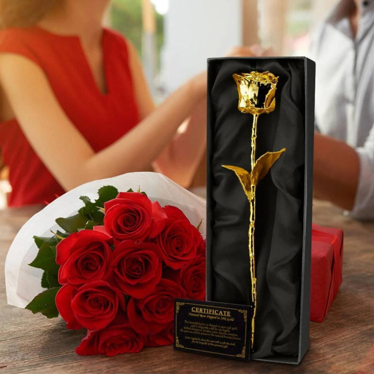 Trandafir placat cu aur de 24k - Cadouri Personalizate