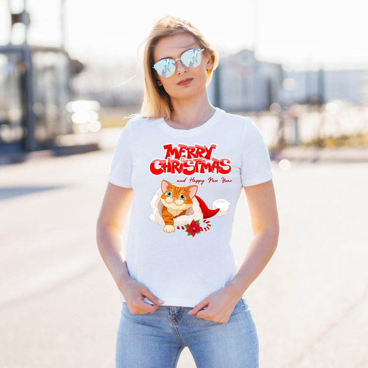 Tricou cu pisica "merry christmas" - Cadouri Personalizate