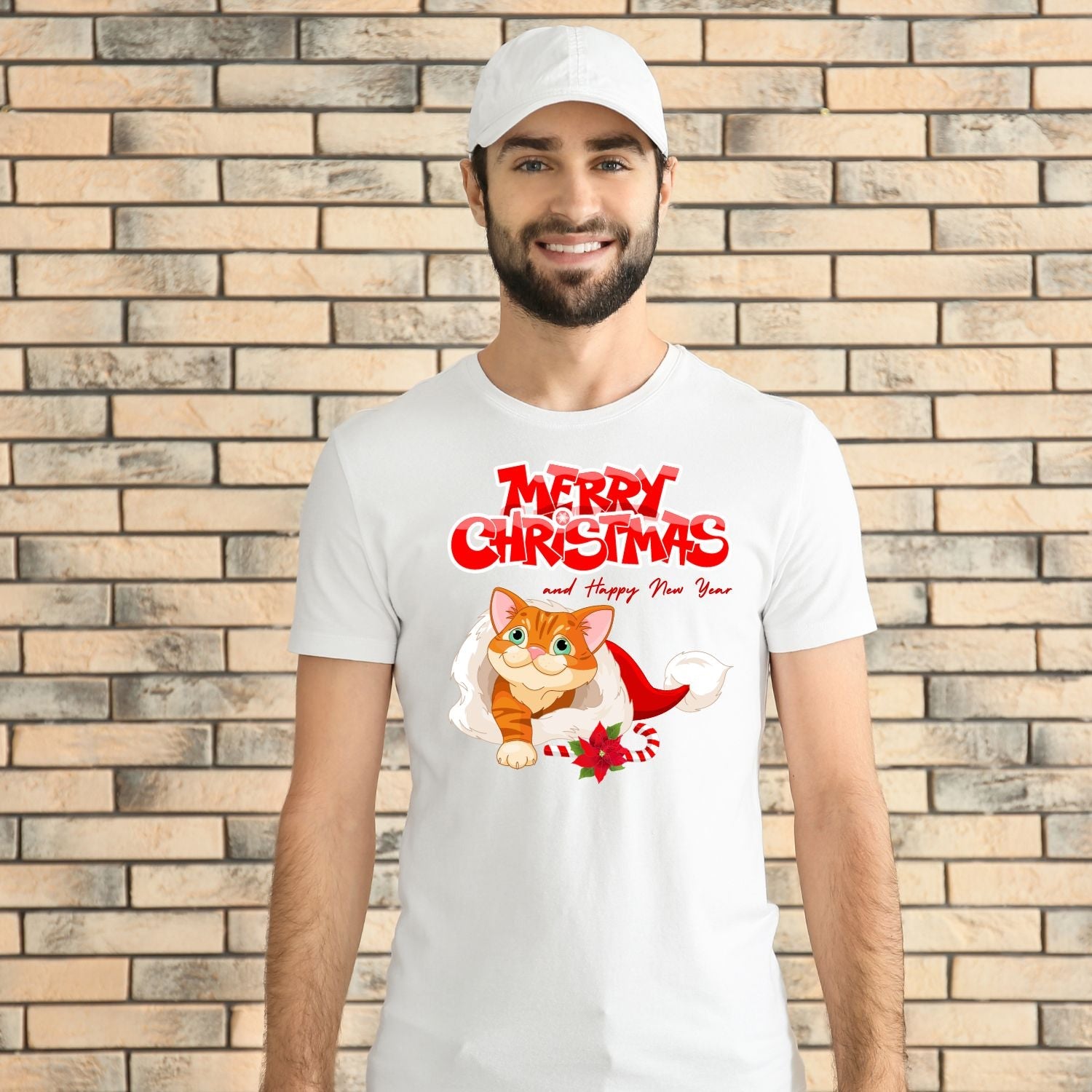 Tricou cu pisica "merry christmas" - Cadouri Personalizate