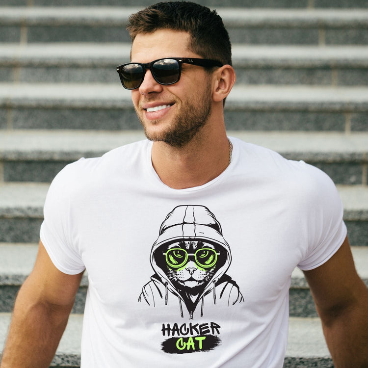 Tricou "hacker cat" - Cadouri Personalizate