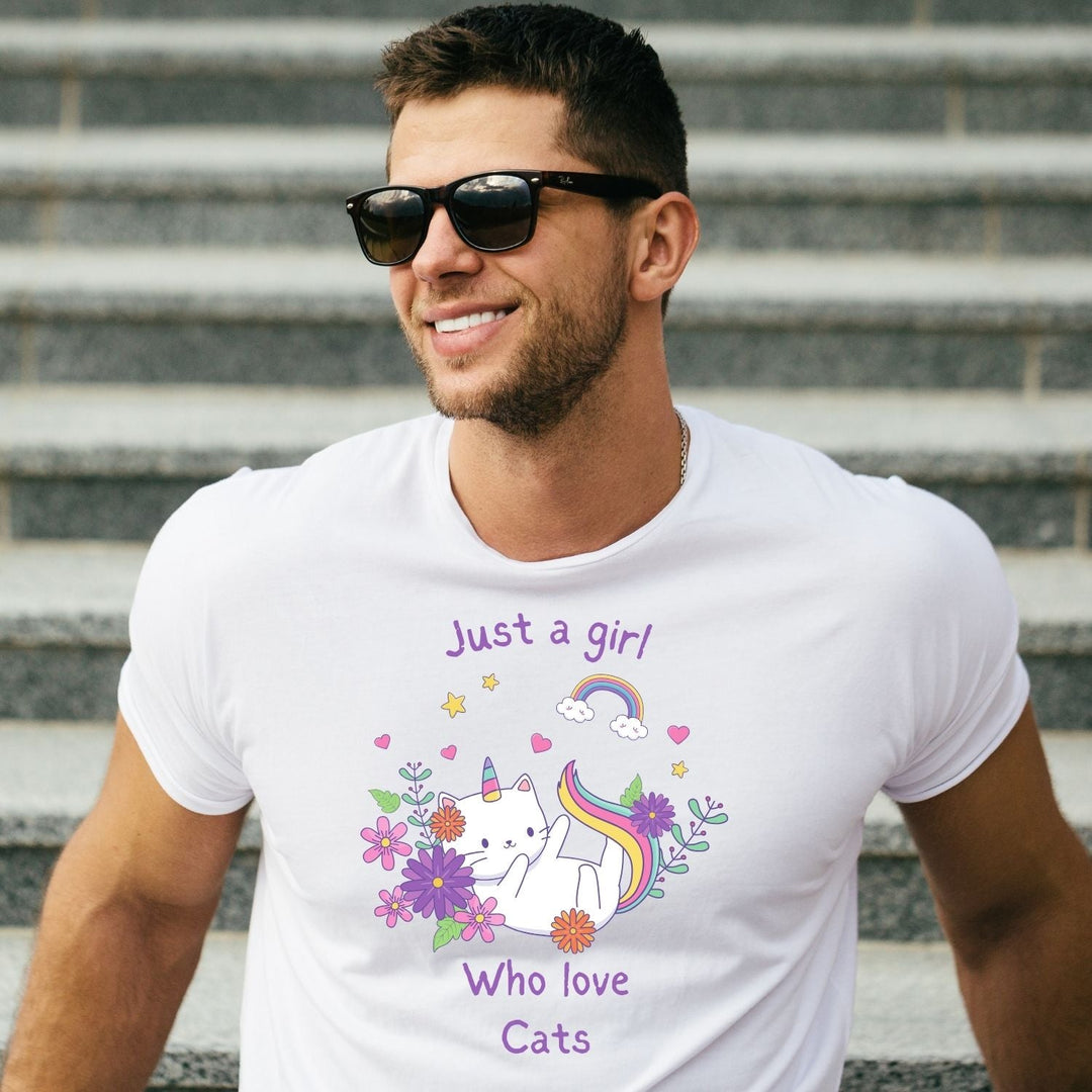 Tricou "just a girl who loves cats" - Cadouri Personalizate