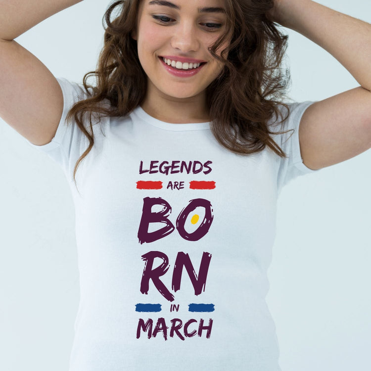 Tricou "Legends are born in march" - Cadouri Personalizate