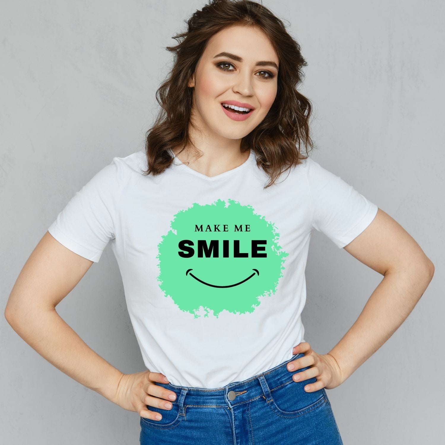 Tricou "make me smile" - Cadouri Personalizate