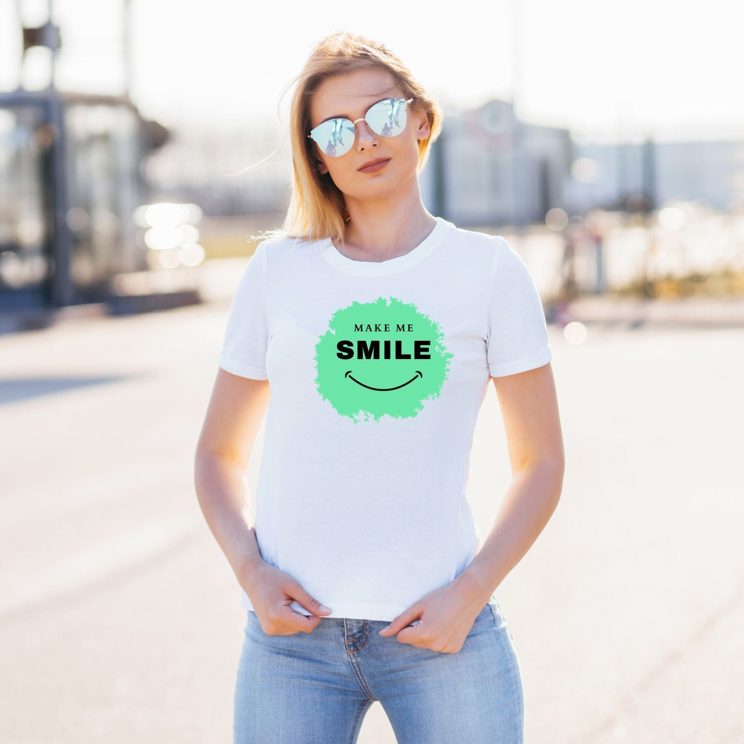 Tricou "make me smile" - Cadouri Personalizate