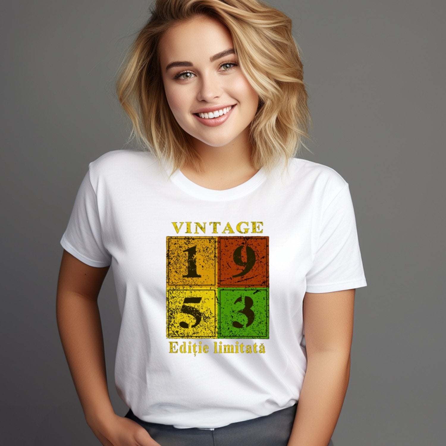 Tricou personalizat Vintage 1953 - Cadouri Personalizate